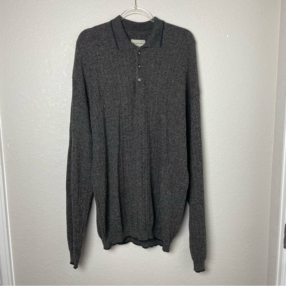Vintage Cutter & Buck Long Men's Charcoal Knit Sweater Size XXL